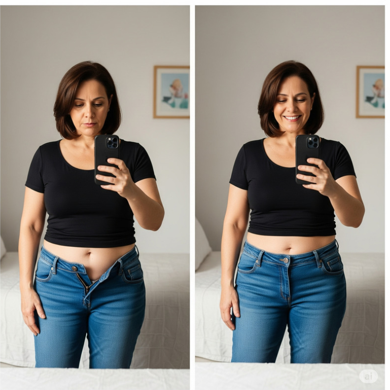 Transformación antes y después - María perdió 8kg