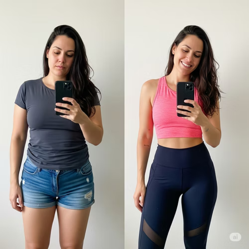 Transformación antes y después - Laura se desinflamó en 7 días